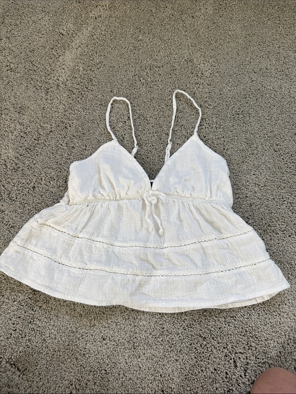wild fable White Textured Spaghetti Strap Tank Top